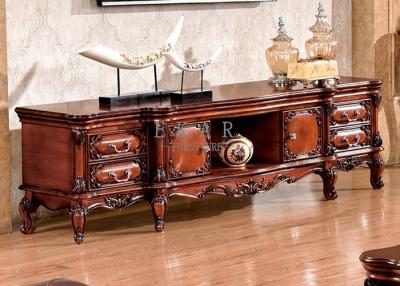 China luxury carved wood living room furniture classic tv stand for sale