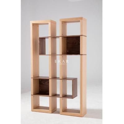 China Wooden Modern Design Soild Oak Wood Book Shelf Bookcase for sale