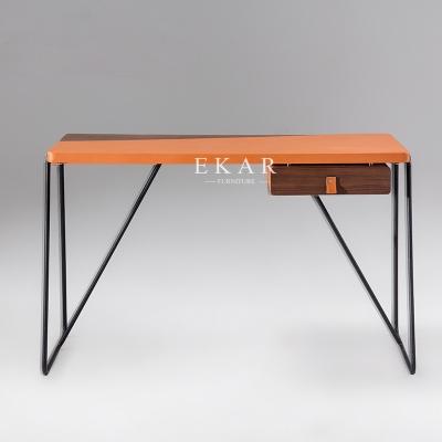 China Simple Design Metal Base Study Table Modern Office Desk for sale