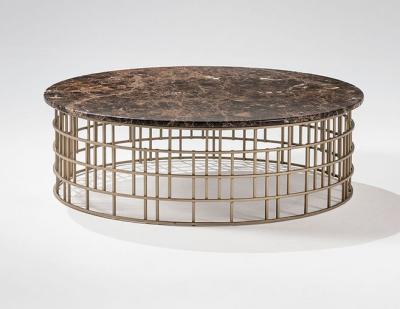 China modern marble gold metal stainless steel round coffee table for sale