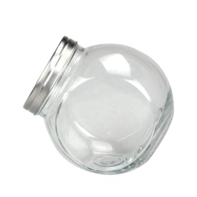 China Factory Viable Product Glass Jar With Metal Mini Candy Glass Jar Lid for sale