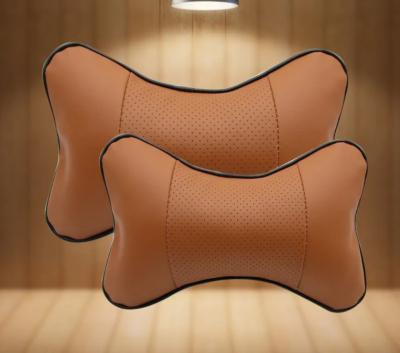 China Luxury Car Trip Pillow Memory Foam Pillow Cutout Pillow Prevent Neckpain PU Leather Wholesale Custom for sale