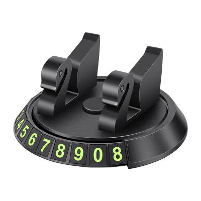 China Car Parking Phone Number Plate Adjustable Temporary Universal 360 Degree Rotation Bottom Phone Holder for sale