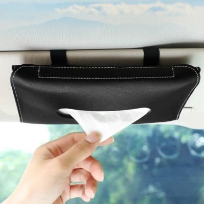 China Car Tissue Storage Sun Visor Armrest Box Tropical Tissue Bag for sale