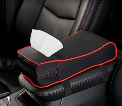 China Universal Business Armrest Pad Automobile Armrests Cushion With Fabric Pocket Memory Foam PU Leather for sale