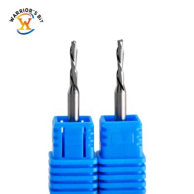 China Carbide CNC Router Bits Spiral Down Cut Two Flutes Cutting Hardwood Tungsten Carbide End Mills for sale