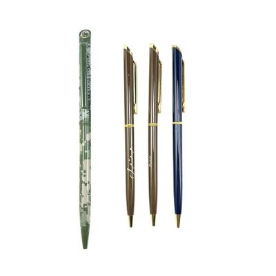 China Thin Hotel Pen Ballpoint Pen Metal Plastic Small Promotional Pen Price Cheap Promotional Custom Logo for sale