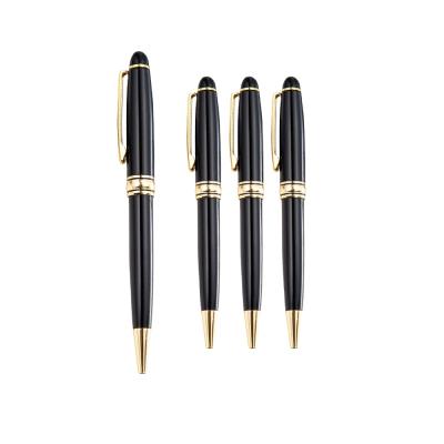 China Promotional Logo Pen Gift Pen Box Custom Pen Luxury Metal Ball Tip Twist Spring Gold Black for sale