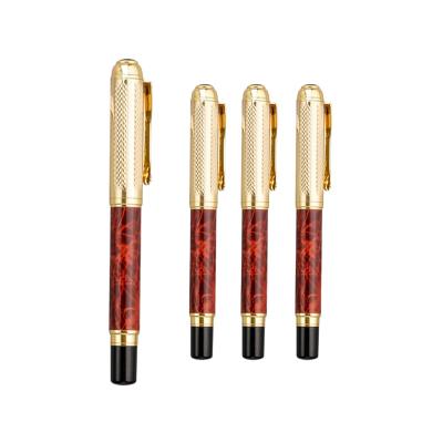 China Good quality high end luxury marble lacquer metal roller pen with gold coins for business gift for sale