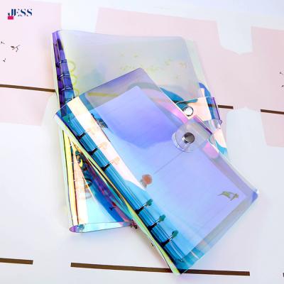 China Loose Leaf Binder Organizer A5A6A7 Laser PVC Loose Leaf Notebook with 6 Ring Binder for sale