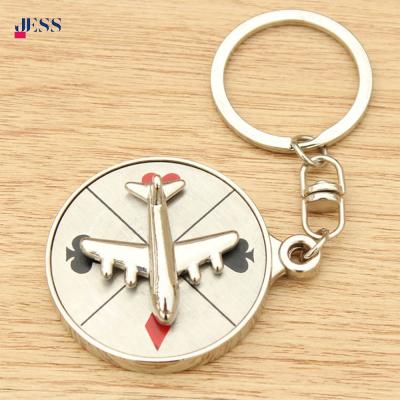 China Flat Souvenir Metal Key Ring Compass Keychain For Casino Souvenir for sale