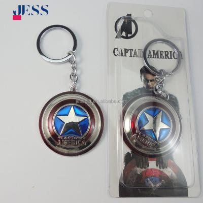 China Advertising Jess Cheap Simple And Modern Avengers Alliance Captain America America Shield Pendant Zinc Alloy Key Chain for sale