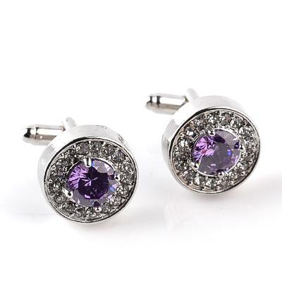 China Gift Box Wholesale Black Diamond Cufflink Purple White Blanks for sale