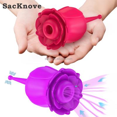 China Hot Selling Rechargeable Silicone SacKnove Silicone Vibrator Adult Nipple Clitoris Sucking Rose Vibrator Woman Sex Toys For for sale