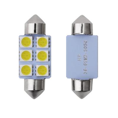 China 6SMD PCB Festoon 5050 LED 31/36/39/41mm White Auto 12V Dome Light Reading Bulb for sale