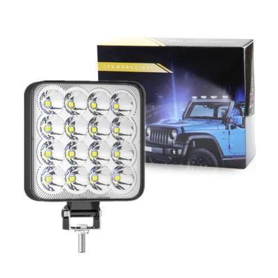 China Aluminum Alloy + LED 3.3inch 48W Led Work Light Flood 16LED Beam 84mm White DC 9V-60V For Automobile Motorcycle SUV Truck Forklift Boat for sale