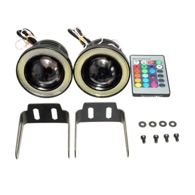 China Headlight 30W RGB Fog Lights Angel Eyes COB DC12V Waterproof Daytime Running Lights 2.5