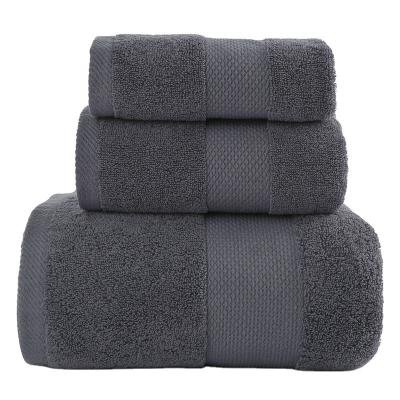 China Luxury Hotel 500gsm Sustainable Thick Cotton 100% Pure Color Set Of 6 Bath Towel Sets for sale