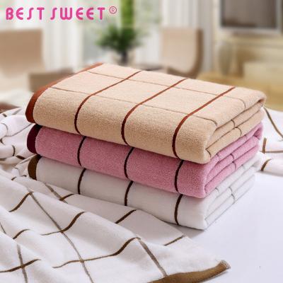 China Safe for children all manufacturers selling 32 stock cotton and single towel logo lattice supermarket towel set for sale