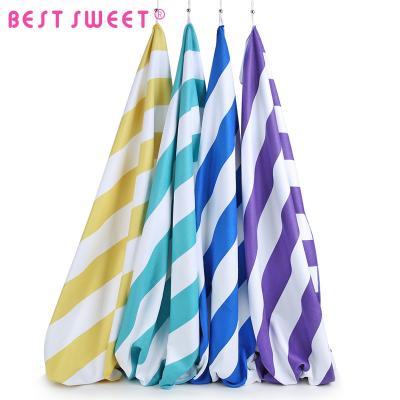 China 100 Cotton or Microfiber Hut Stripe Disposable Beach Towel for sale