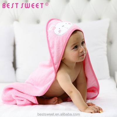 China 100% Simple Cartoon Design Baby Cotton Animal Hooded Soft Eco-Friendly And Superb Kids Bath Towel for sale