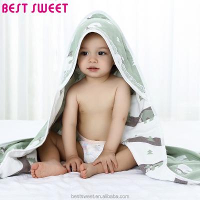 China Soft Absorption Custom Child 100% Cotton Baby Hooded Bath Towel for sale