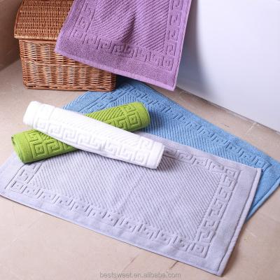 China 100% Cotton Washable Bedroom Soft Floor Cover Anti-Slip Square Bathroom Mat for sale