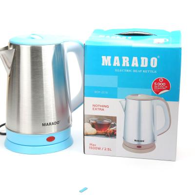 China Manufacturer Direct Rotating Bottom Electric Kettle 2.5L, Stainless Tea Kettle, 360 Degree Electric Water Heater Kettle for sale