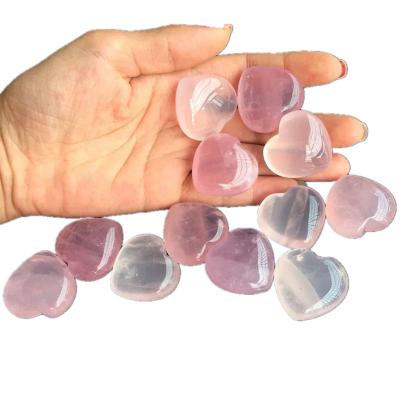 China China Natural High Quality Crystal Rose Heart Hand Cut Healing Crystal Heart for Decoration for sale