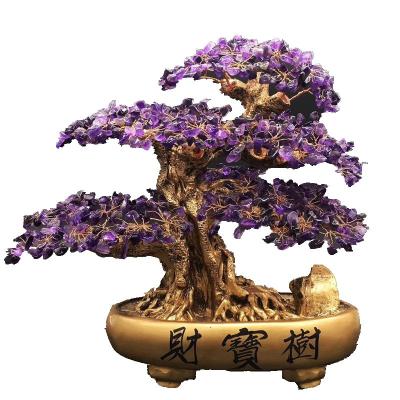 China China Wholesale Amethyst Crystal Lucky Money Tree Ornaments Crystal Tree Ornament for sale