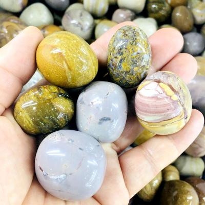 China China Natural Crystal Rock Ocean Jasper Tumbled Sea Jade Polished Palm Crystal Stone For Healing for sale