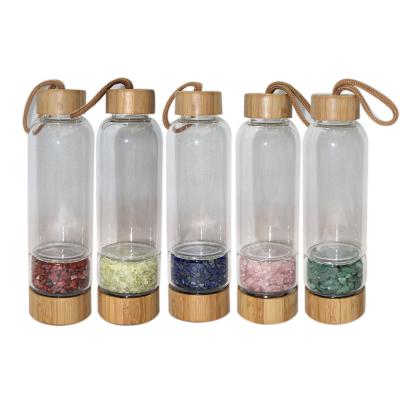 China Wholesale Quartz Viable Crystal Water Bottle Energy /Bamboo Crystal Water Bottle for sale