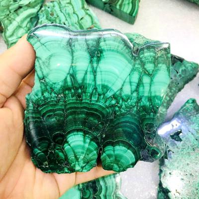 China China Natural Malachite Gemstone Slab Crystal Rough Polished Slice For Raw Stone Home Decoration for sale