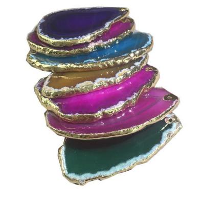 China China Wholesale Top Tier Natural Agate Crystal Slice A Variety Of Colors For Selection Agate Slice Coaster Agate Crystal Slice for sale