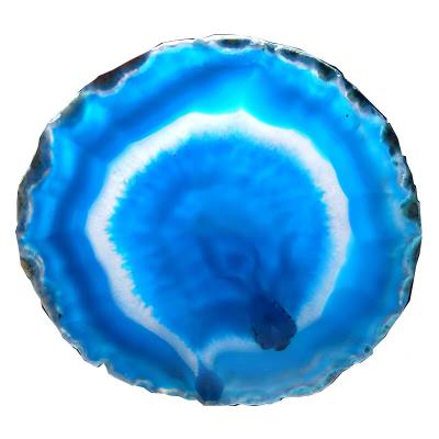 China China Natural Polished Blue Agate Slice With Quartz Crystal Geode Coasters Agate Slices for sale