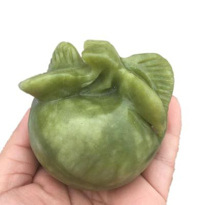 China China wholesale natural green jade quartz apple hand carved crystal apple for decoration for sale