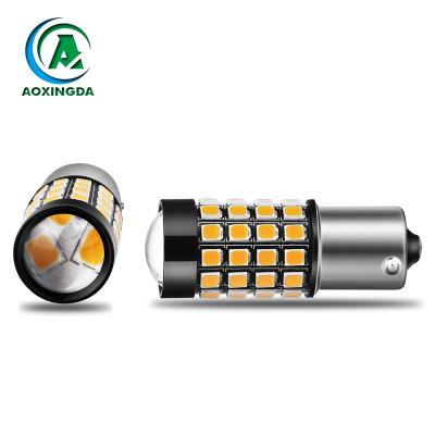 China Super Bright 51smd 2835 9~30V 1156 BA15S BAU15S PY21W LED Amber Yellow Bulb For Turn Signal Light AXD-1156-2835-51W for sale