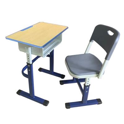 China Adjustable Single Student Set Modern Factory Kids Desk Seater School Desk and Chairs Classroom School Furniture for Students for sale