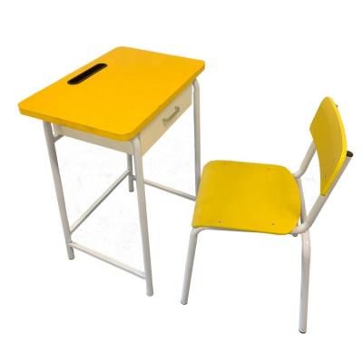 China Modern Custom Made Modern Library Room Primary School Secondary School Classroom Student Desk And Chair Set With Pull Out Cabinet for sale