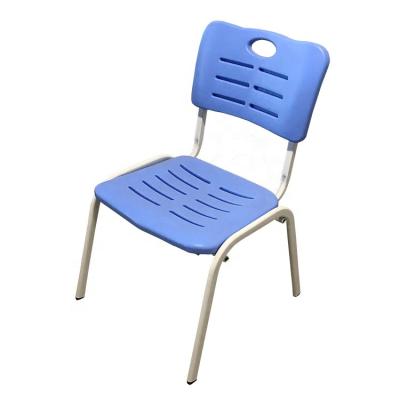 China Contemporary Manufacture Standard Office Meeting Room School Student Fixed Height Plastic Chair With Metal Frame for sale