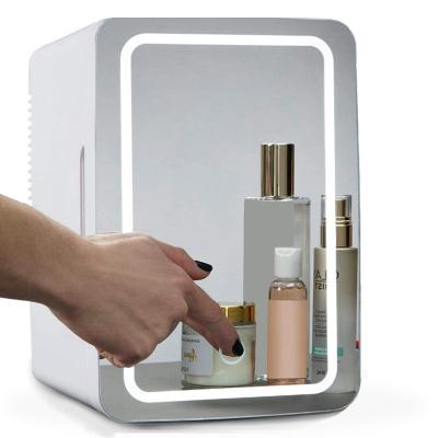 China COMPRESSOR 8L Small Makeup Refrigerators Custom Mini Glass Door Cosmetic Fridge Beauty Skin Care For Hotel Room Home for sale