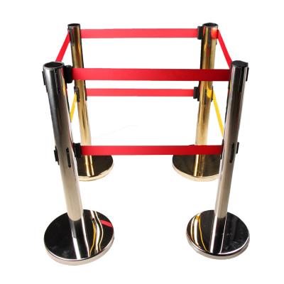 China Eco-friendly Crowd Control Folding Stainless Steel Queue Barrier / Support Post For Doubles Seat Belt Retractable Barriers for sale