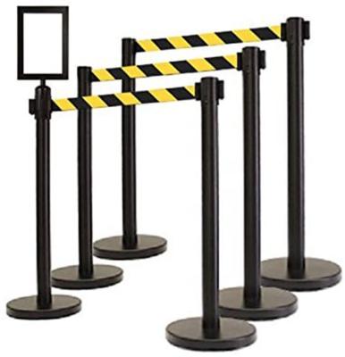 China Eco-friendly Retractable Belt Stainless Steel Board Crowd Control Queue Barrier Post Rope for sale