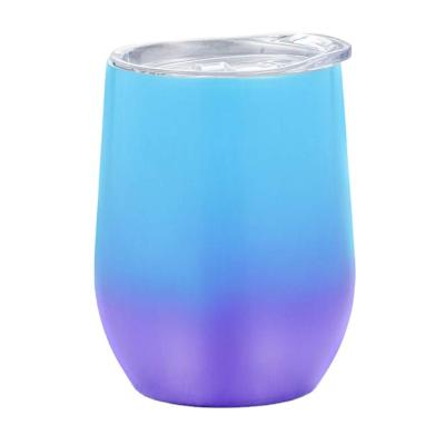 China Double Wall Business Wall Stainless Steel Metal Vacuum Cup Eggshell Shape Water Thermos Tumbler Wine Mug for sale