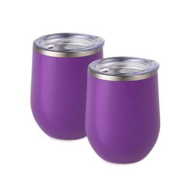 China 2022 Novelty 12oz PORTABLE Double Wall Vacuum Insulated Stainless Steel Wine Tumbler With Lid Straw Couples Gifts for sale