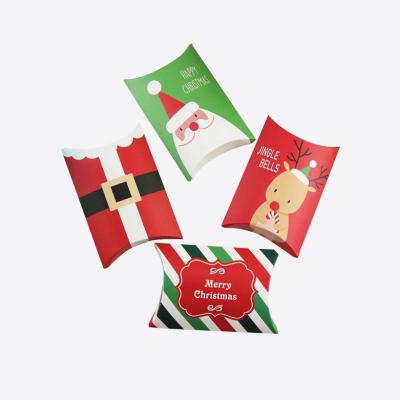 China Eco Friendly Recycled Materials Pillow Case Gift Box Custom Paper Packaging Printed Food Pillow Shape Candy Cute Paper Box For Christmas for sale