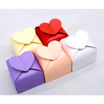 China Practical Recycled Materials Factory Customized Printed Foldable Colorful Paper Love Candy Packaging Wedding Gift Boxes for sale