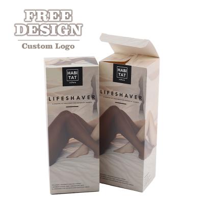 China High Quality Recycled Paper Box Low MOQ Logo Free Sample Clothing Underwear Panties Materials Custom Biodegradable Packaging Box For Socks for sale