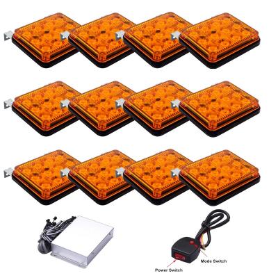 China All vehicles with DC12V/24V power source. 12pcs 6W Amber Led Car Truck Emergency Beacon Warning Hazard Strobe Flash Light Safety for sale