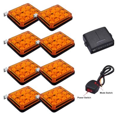 China All vehicles with DC12V/24V power source. 8pcs 6W Amber Led Car Truck Emergency Beacon Warning Hazard Strobe Flash Light Safety for sale